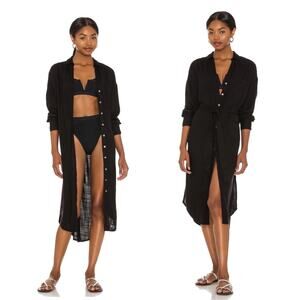 L Space Black Barcelona Button Front Dress